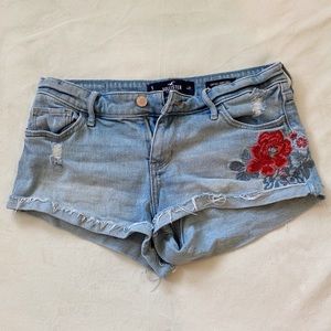 Hollister Low-Rise Floral Denim Jean Shorts